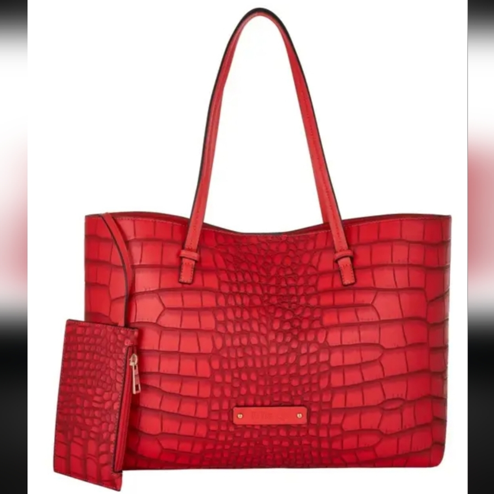 ❣️NWT De Vesi Tote De L'amoure Red Crocodile Bag W/ Pouch & Dustbag